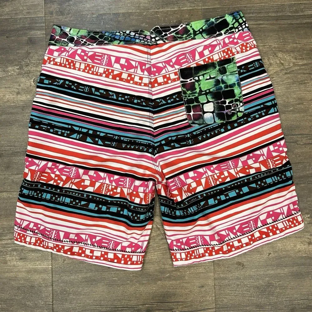 Robert Graham Paradise Men Geometric Swim Trunks Board Shorts‎ Size 38 (280)